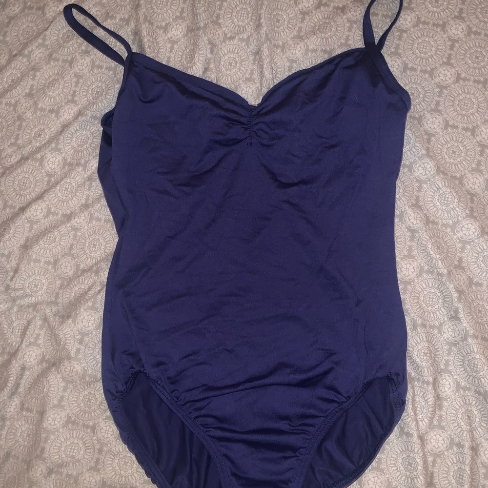 Low back dark blue leotard